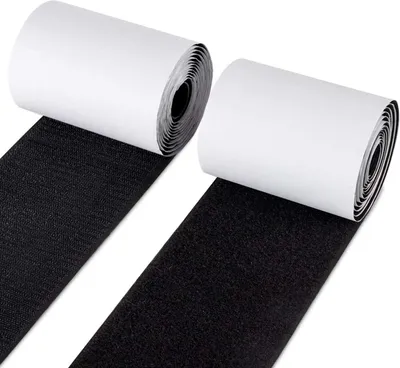 Produktbild von Industrie Klettband Selbstklebend Extra Stark Klettverschluss Selbstklebend, 10CM Breite 1.5 Meter Lang, Schwarz