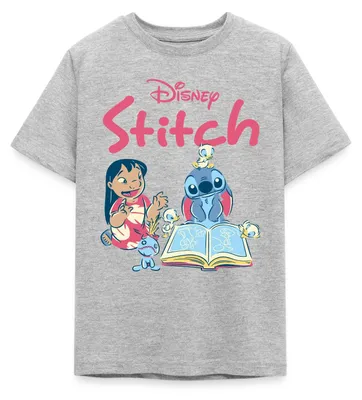 Produktbild von Lilo & Stitch Mit Buch Teenager T-Shirt, 152/164 (12-14 Jahre), Grau meliert