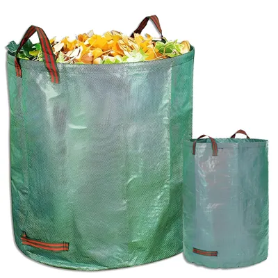 Produktbild von Gartensack für Laub und Rasenschnitt, faltbar, stabiler Korb mit Griffen, 500 l