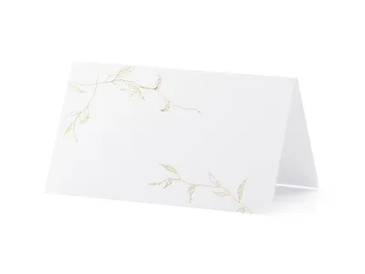 Zdjęcie produktu dla Wizytówki na stół - Gałązki, złoty, 9,5x5,5cm (1 op. / 10 szt.)