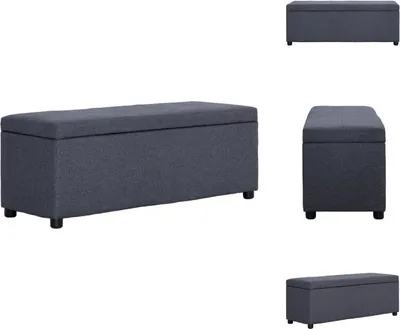 Produktbild von vidaXL Bank mit Staufach 116 cm Dunkelgrau Polyester -  Truhen- & Flurbänke