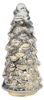 Immagine prodotto di Statua albero di Natale vetro LED argento 20cm