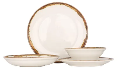 Obrázek produktu pro Sada nádobí Kütahya Porselen (střední) – Fluer Amber – 24 kusů – pro 6 osob – porcelán