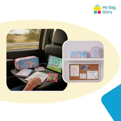 Immagine prodotto di Custodia per penne a forma di unicorno, con 2 scomparti, dimensioni 8 x 10 x 25 cm, per bambini