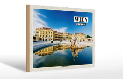 Produktbild von Holzschild Reise Wien Österreich Schloss Schönbrunn 30x20cm