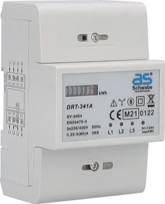 Produktbild von as-Schwabe Hutschienen Wechselstromzähler MID konform 400V 1phasig SDM120A 50Hz
