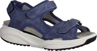 Produktbild von Xsensible Nikiti bequeme Damensandale, Leder, Jeans, Wechselfußbett - Damenschuhe Sandale bequem / lose Einlage, Blau, leder