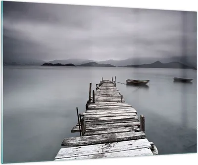 Produktbild von Bilder auf glas - Brücke See - 100x70cm - Glasbilder - Wandbilder - Bilder - Kunstdruck - zum Aufhängen bereit - Wanddekoration aus Glas - Glas Bilder - Wandbild auf Glas - Einteilig - GAA100x70-3547