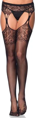 Image de Leg Avenue - Tear Drop Jarterbelt Sotkings Noir