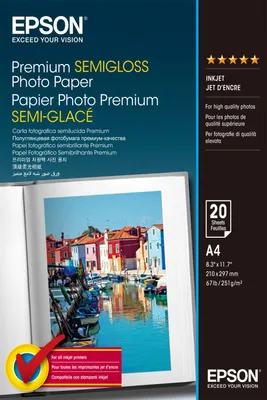 Immagine prodotto di Epson Premium Semi-Gloss Photo Paper - A4 - 20 Fogli