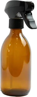 Imagen del producto de Botella de vidrio ámbar, 300 ml, con pulverizador de niebla fina, para plantas y cabello