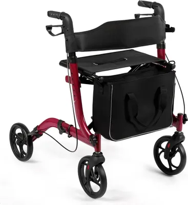 Immagine prodotto di Rollator pieghevole leggero, altezza regolabile, rosso