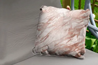 Produktbild von MuchoWow® Outdoor Kissen - Marmor - Rose - Gold - Rosa - 60x60 cm - Wetterfest - Lounge Kissen - Dekoration - Schlaf Kissen