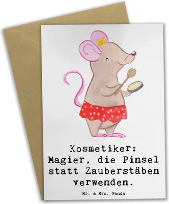 Produktbild von Mr. & Mrs. Panda Klappkarte Kosmetiker Magie - Weiß - Geschenk, handgefertigte Geschenke, Beruf, osterkarten, professionelle, weihnachtskarten, Wellness, Grußkarte