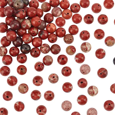 Productafbeelding van Natuurlijke Rode Achatperlen - 96 Stuks - 8mm Ronde Edelsteenperlen