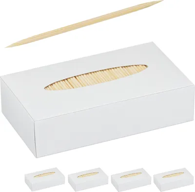 Produktbild von 10000 x Zahnstocher Holz, Zahnhölzer dünn, für Zahnhygiene, Häppchen & Basteln, Zahnhölzchen, 6,5 cm, Holzstocher, natur