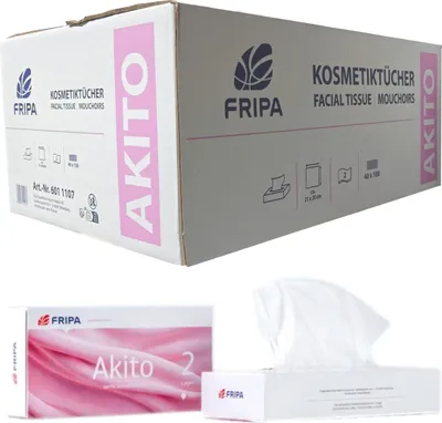 Produktbild von Fripa Kosmetiktücher Akito 2-lagig hochweiß 100 Blatt