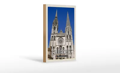Produktbild von Holzschild Reise 12x18cm Chartres Frankreich Kathedrale Dekoration