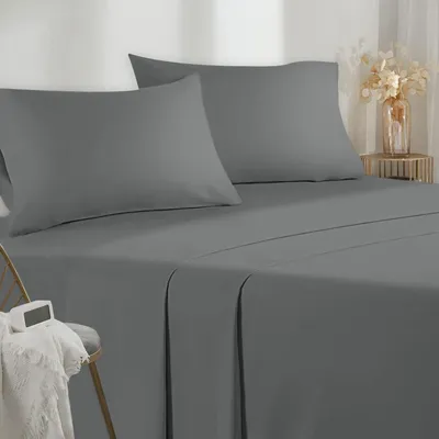Imagen del producto de Ropa de cama, 140 x 190-200 cm, juego de 4 piezas, microfibra, sábana encimera, 140 x 200 cm, sábana bajera para cama de matrimonio, 220 x 280 cm, 2 fundas de almohada, 50 x 80 cm
