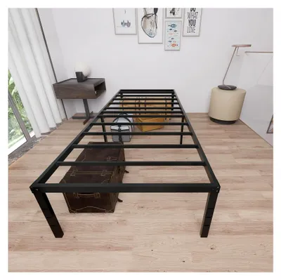Produktbild von Bettgestell 90x200 cm Metallbett mit Lattenrost für Einzel- und Jugendzimmer