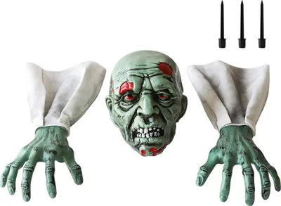 Produktbild von 3 Teile/satz Halloween Krabbeln Geist Set Skelett Kopf mit Händen Realistische Halloween Skelett Stakes Festival Dekoration