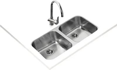 Obrázek produktu pro Teka BE 2C 765, Umyvadlo na desku, Obdélníkový, Nerezová ocel, Nerezová ocel, 2 misky/misek, 20 cm