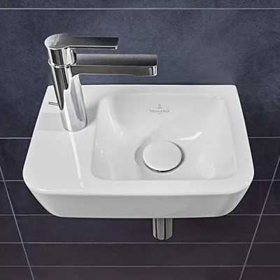 Immagine prodotto di Lavabo Villeroy & Boch O.Novo senza troppopieno, a destra con foro per rubinetto a sinistra, 36x25x14,5 cm, bianco