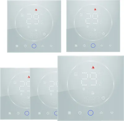Produktbild von 5X Digital LCD Raumthermostat , 3A Warmwasserbereitung Thermostat Wandthermostat Unterputz Fußbodenheizung Innenthermometer kompatibel mit Tmall Genie, Amazon Echo, Google Home