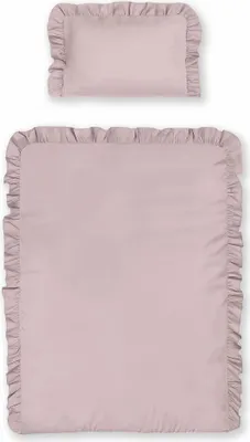 Produktbild von Babybettwäsche, Kinderbettwäsche aus Baumwolle mit Rüschen, Boho-Stil 90x120 Rosa