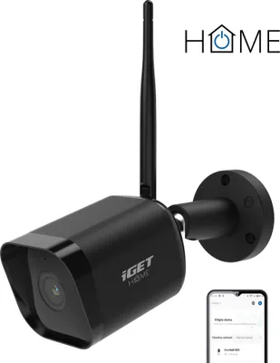 Immagine prodotto di iGET HOME Camera CS6 Nero - Telecamera IP WiFi FullHD 1080p, visione notturna, audio bidirezionale, IP65
