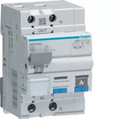 Zdjęcie produktu dla Hager AFDD z FI-LS 1P+N 6kA C-25A 30mA A 3M ARF975D