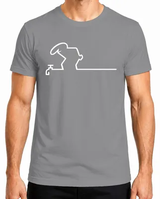 Immagine prodotto di T-shirt da uomo, linea "Strichmännchen Osvaldo Balum Retro Cavandoli", colore grigio, taglia L