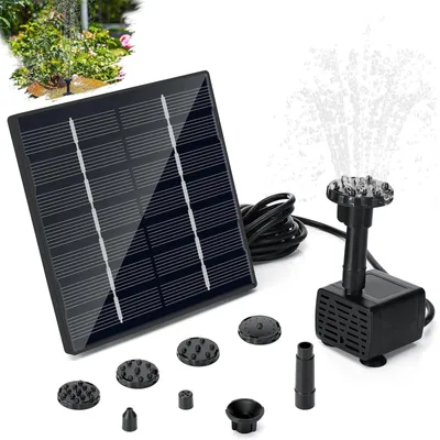 Zdjęcie produktu dla Pompa solarna do fontanny, 1,5 W, 6 dysz, do ogrodu i stawu