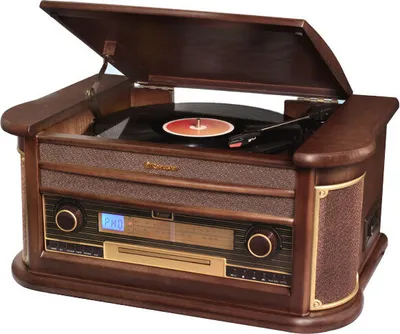 Produktbild von Roadstar HIF-1996D+BT, Holz, 33,45,78 RPM, DAB, DAB+, FM, 40 W, CD, CD-R, CD-RW, Schnell vorwärts, Schnell Rückwärts, Programm, zufällig, Wiederholung