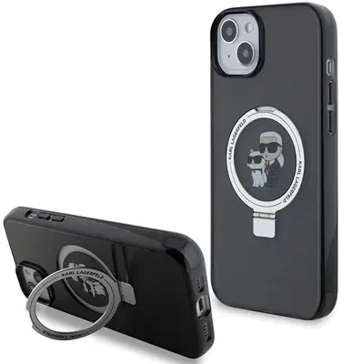 Immagine prodotto di Karl Lagerfeld Klhmp14Shmrskck Iphone 14 / 15 / 13 6.1 Czarny/Nero Custodia rigida ad anello Karl&Choupettte Magsafe