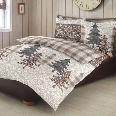 Produktbild von Traumschlaf Feinbiber Bettwäsche Winterwild beige braun 135x200 cm + 80x80 cm