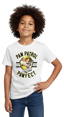Produktbild von Spreadshirt Paw Patrol Rubble Pawfect Kinder T-Shirt, 122/128 (7-8 Jahre), Weiß