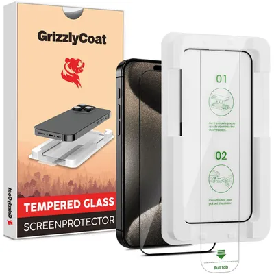 Produktbild von GrizzlyCoat AlignPro Panzerglas Displayschutz für iPhone 15 Pro Max - Ultraklar hüllenfreundlich