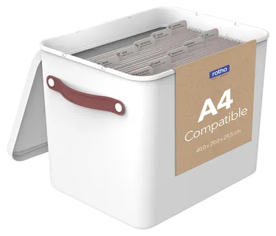 Immagine prodotto di Contenitore di archiviazione Rotho MYPAPER, portadocumenti in plastica, colore bianco