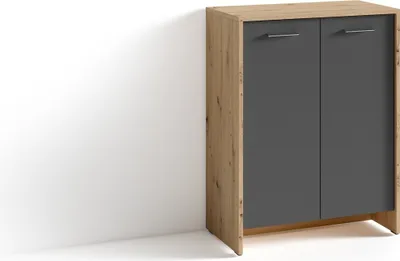 Produktbild von Schuhkommode >BEN< in Eiche-Optik/Anthrazit 63 x 83 x 35 cm (BxHxT)