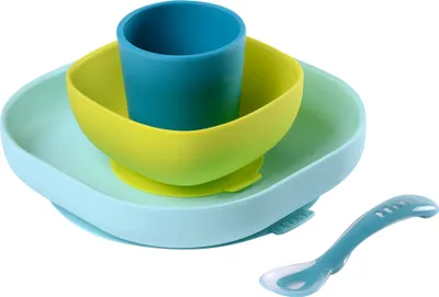 Produktbild von Geschirrset aus Silikon (4 St) - blau