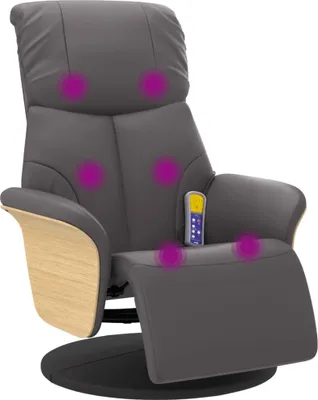 Obrázok produktu pre vidaXL Masážne kreslo s podnožkou šedá Imitácia kože