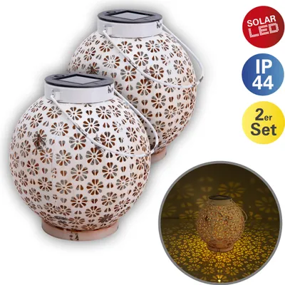 Obrázek produktu pro Solární světlo zahradní lucerna sada 2 globe solární lampa venkovní světlo solární 5285423