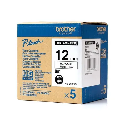 Produktbild von Brother HG231V5, HG, Thermodirekt, 95 x 102 x 80 mm, 261 g, 287 g, 12 x 800 mm