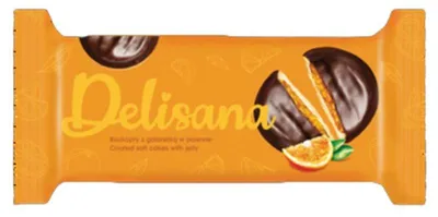 Obrázok produktu pre Delicje Biszkoptowe z Galaretką Pomarańczową 135 g