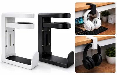 Produktbild von Unter Tisch Kopfhörerhalter Set von 2