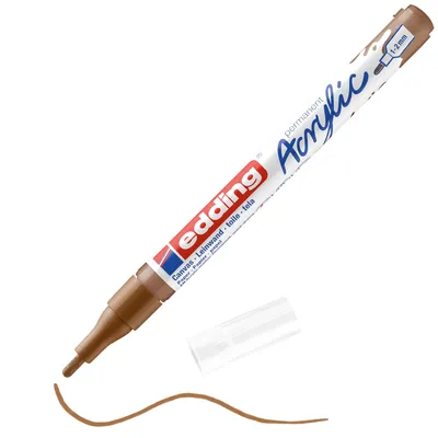 Produktbild von Edding 5300 Acrylmarker Fein, Bronze, Fein, 1 mm, 2 mm, Tinte auf Wasserbasis, Kanvas, Holz