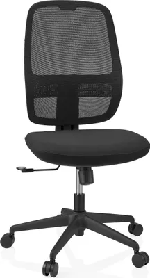 Produktbild von hjh OFFICE Profi Bürostuhl Minoro B Ergonomischer Schreibtischstuhl ohne Armlehnen Stoff / Netzstoff Schwarz Drehstuhl für Büro, Zuhause