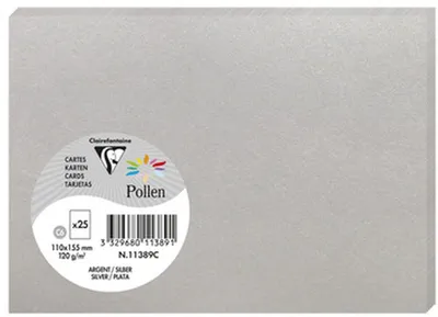 Produktbild von Clairefontaine Karte C6 Pollen 210g silber