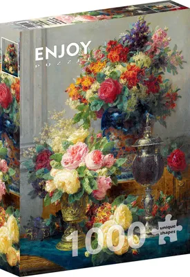 Zdjęcie produktu dla Puzzle 1000 elementów Enjoy – Jean Robie Baptiste: Wiosenne kwiaty z kielichami